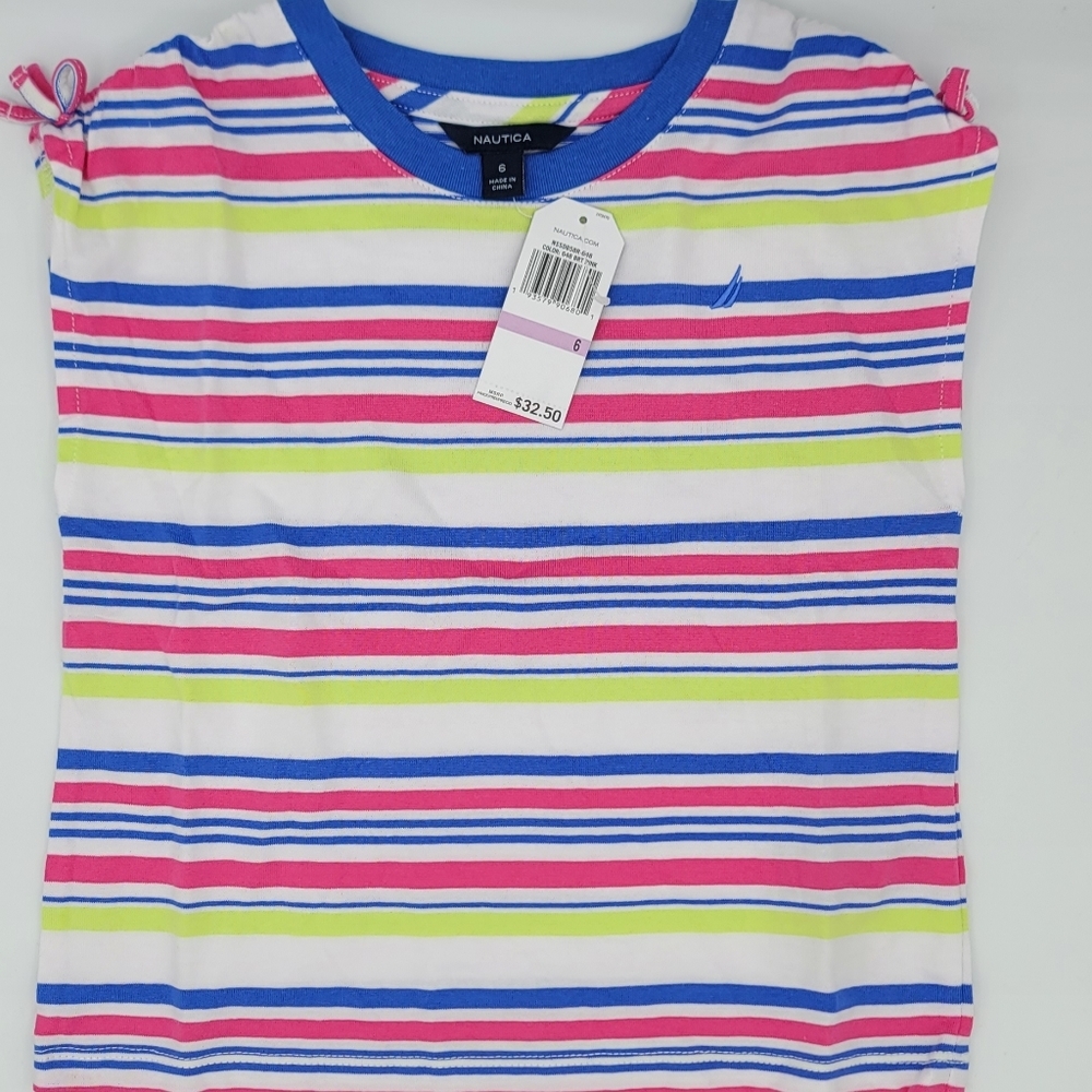 Nautica - (NWT) Girl's Striped Top With Shoulder Tie Detail